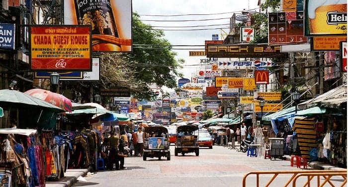 Khao San Road in Thailand